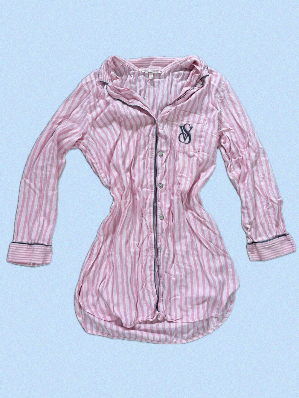 Classic Striped Button up Nightgown